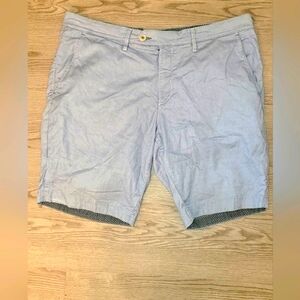 Ted Baker London Shorts Mens 38R Light Blue Chino Flat Front  Zip Button